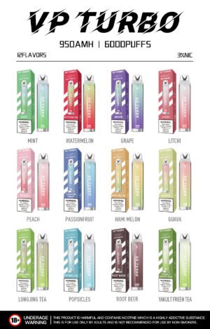 Alternative view of VP TURBO 抛棄式電子煙 6000 puffs 950mAh快充 10ml大煙油 RGB燈效 台灣現貨